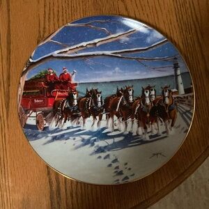 1994 Anheuser Busch Winter Clydesdales plate limited edition